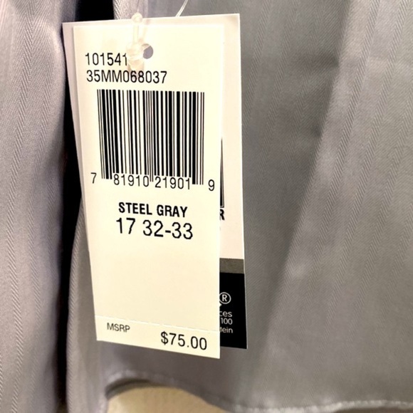 NWT Michael Michael Kors Steel Gray Slim Fit Non Iron Long Sleeve Button Down - Picture 9 of 12